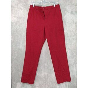 Vintage Pendleton Pants Women 8 Red Dress Virgin Wool Flat Front Trousers